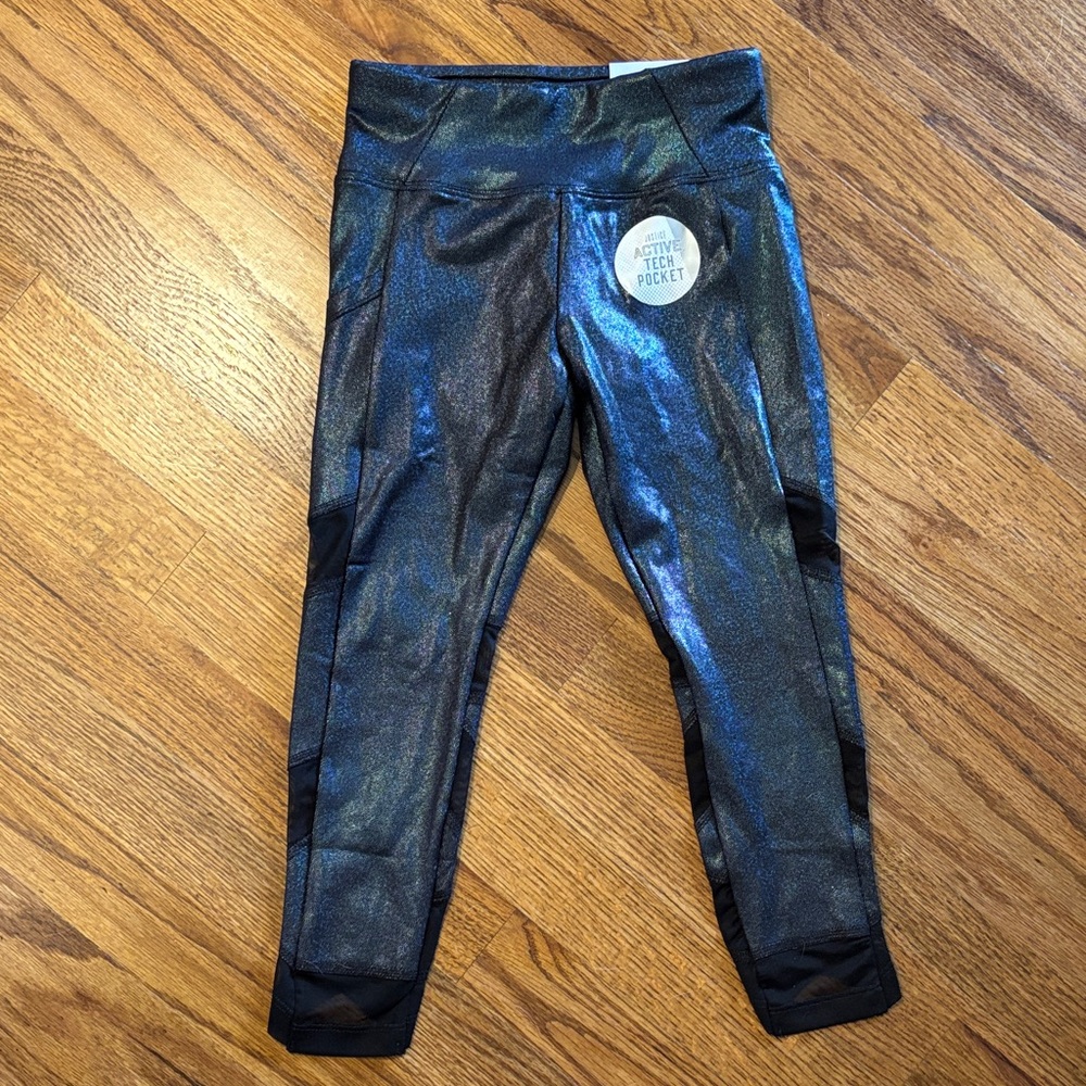 Justice Shimmering Blue Leggings with Pocket